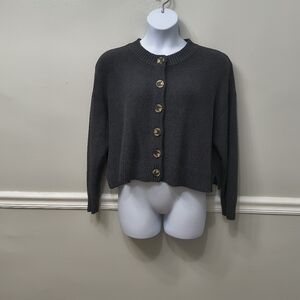 Quince Dark Gray Cardigan Sweater